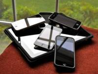 iPhones pile