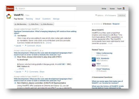 WebRTC on Quora