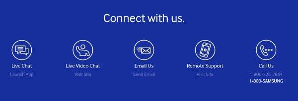 Samsung support options