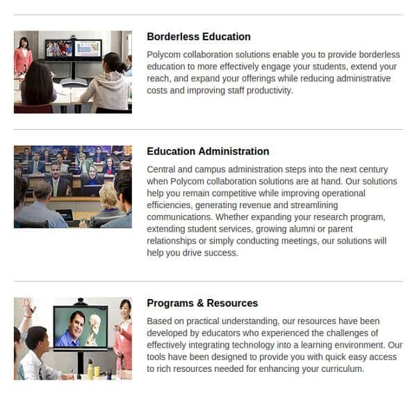 Polycom's education vertical