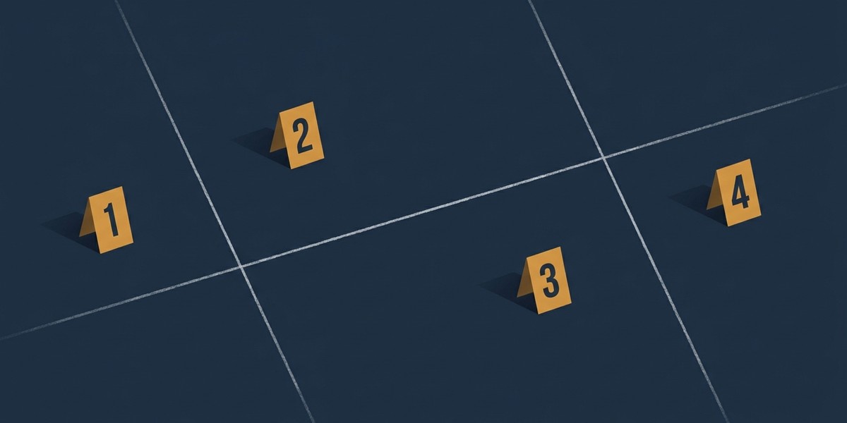 Four numbered evidence markers laid out on a dark floor