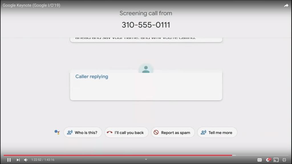Call screening on Android Q